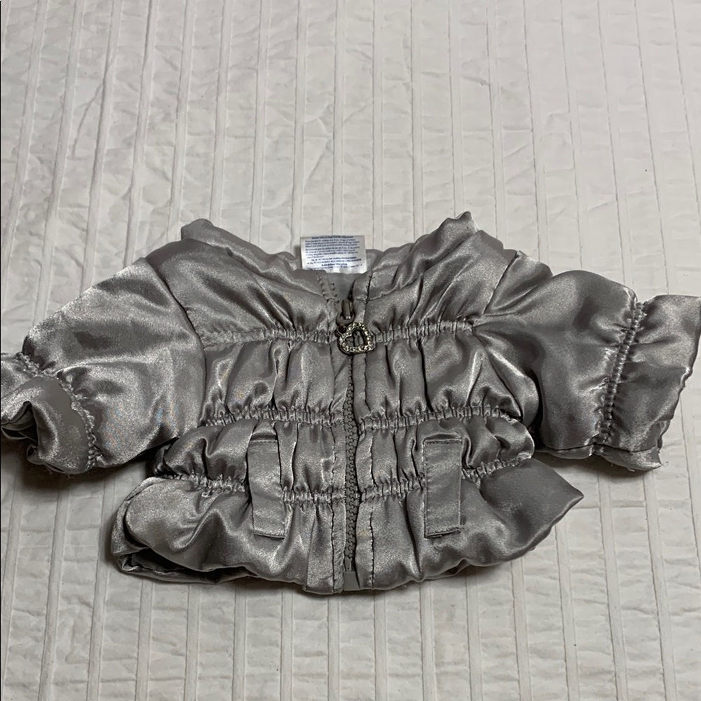 Build-a-Bear Silver Full Zip-Front Puffer Jacket